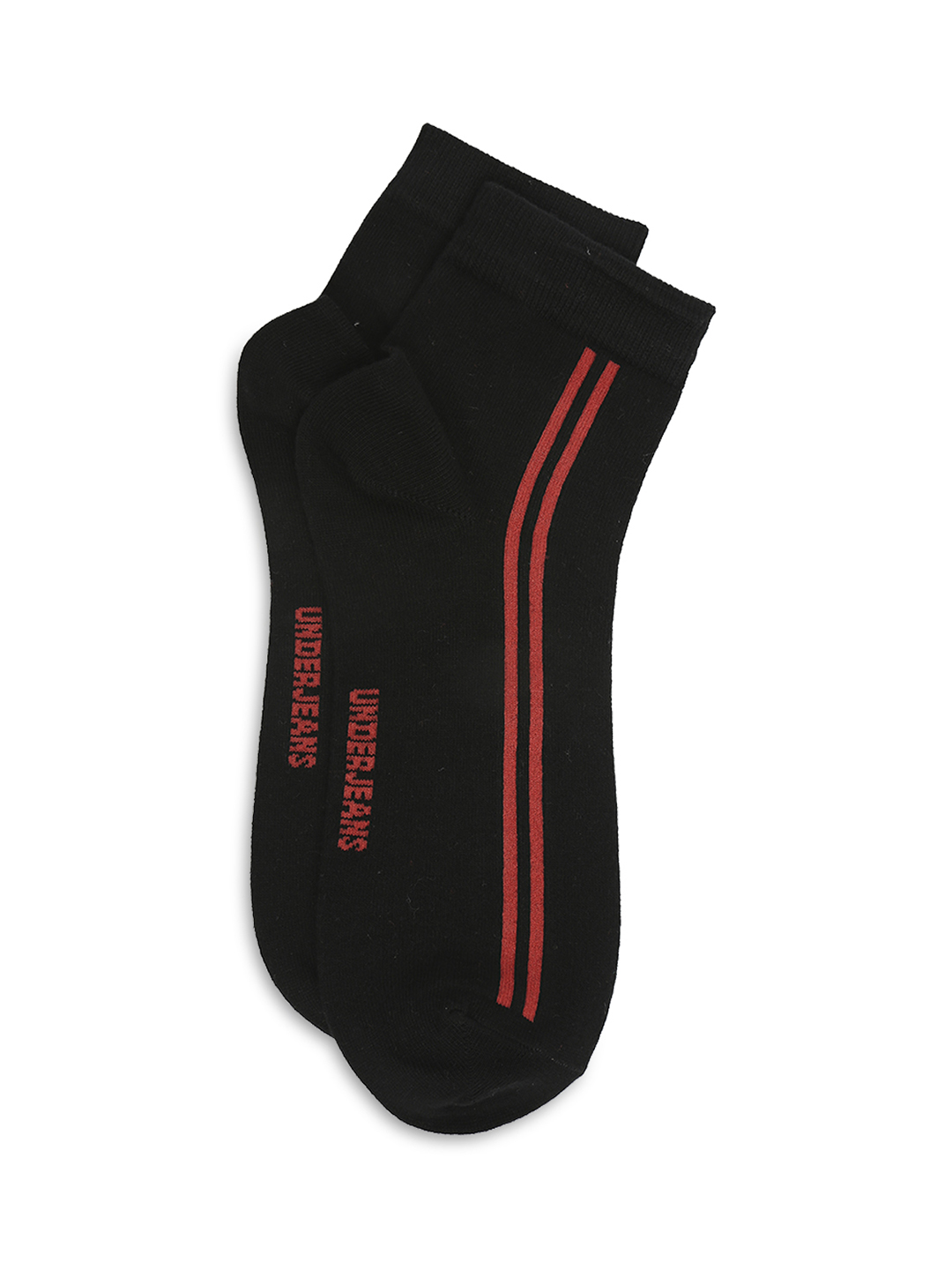 Underjeans by Spykar Premium White & Black Ankle Length Socks - Pack Of 2