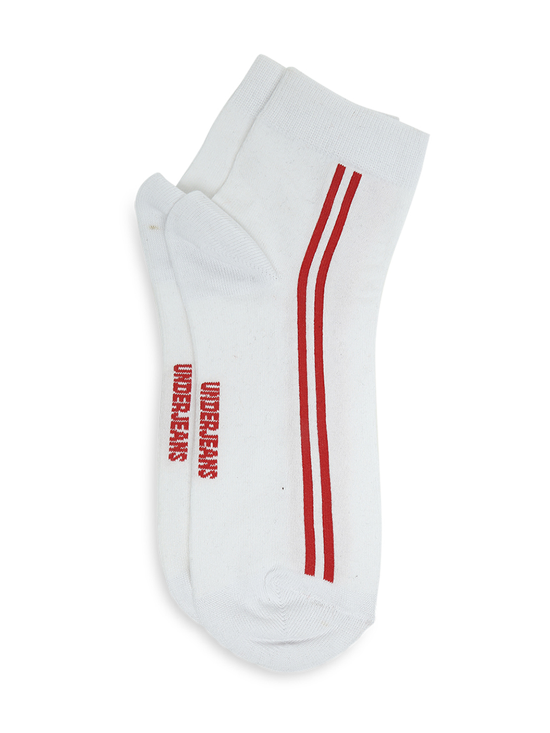 Underjeans by Spykar Premium White & Black Ankle Length Socks - Pack Of 2