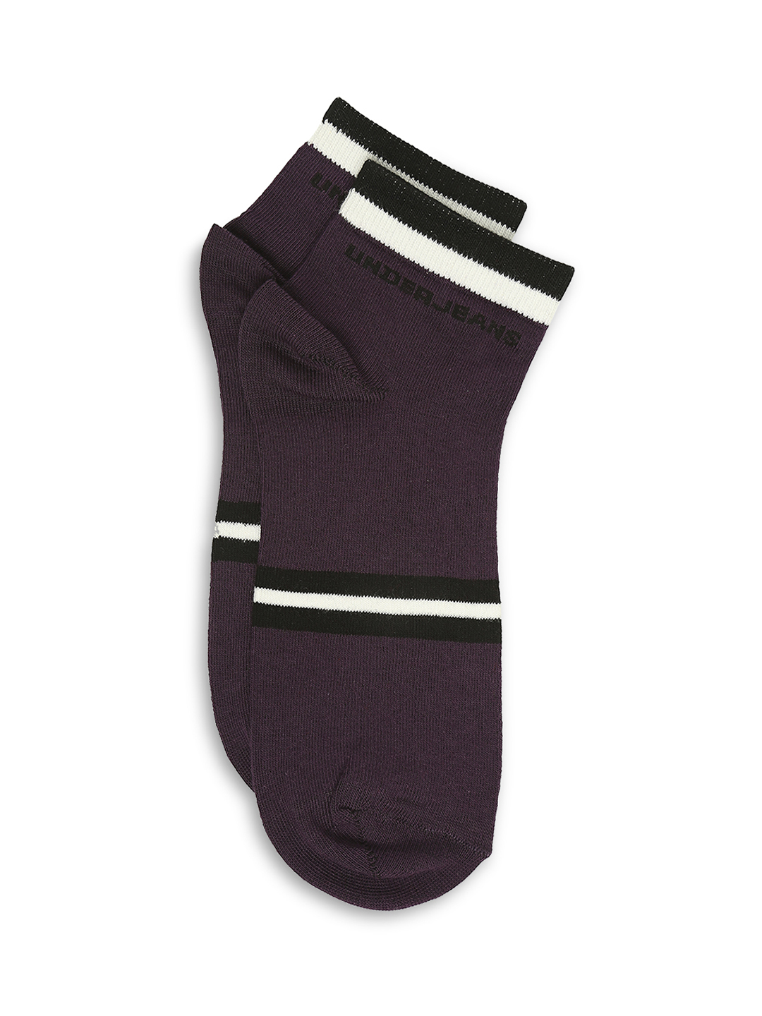 Underjeans by Spykar Premium Purple & Red Ankle Length Socks - Pack Of 2