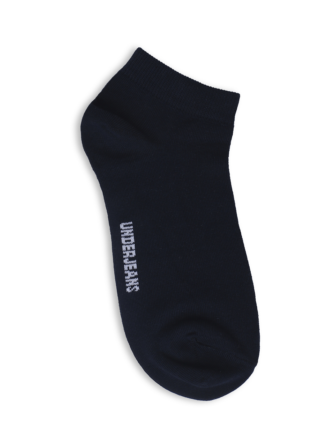 Underjeans By Spykar Men White & Navy Cotton Blend Sneaker Socks - Pack Of 2