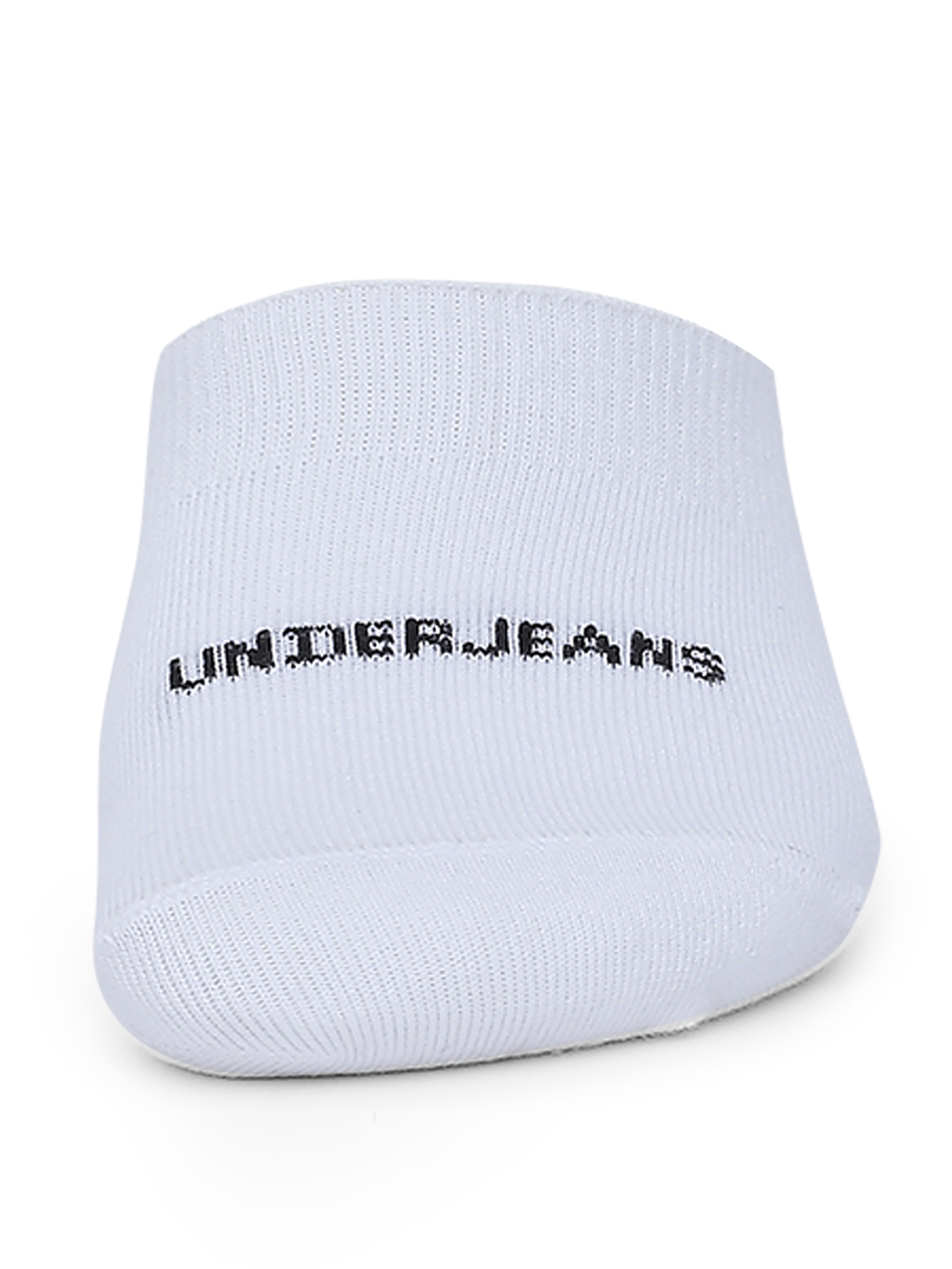 Underjeans By Spykar Men White Cotton Blend No Show Socks - Pack Of 2