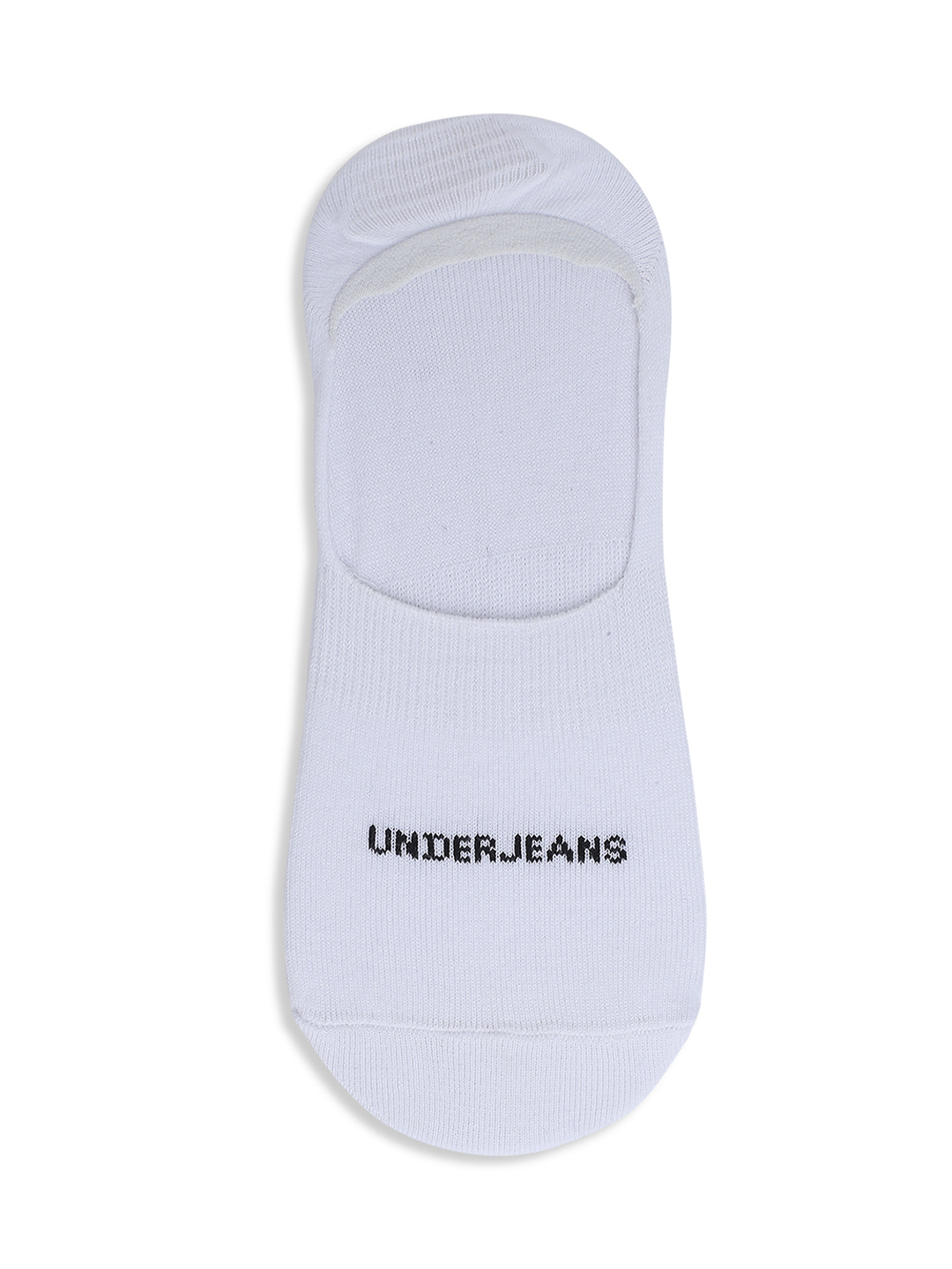 Underjeans By Spykar Men White Cotton Blend No Show Socks - Pack Of 2