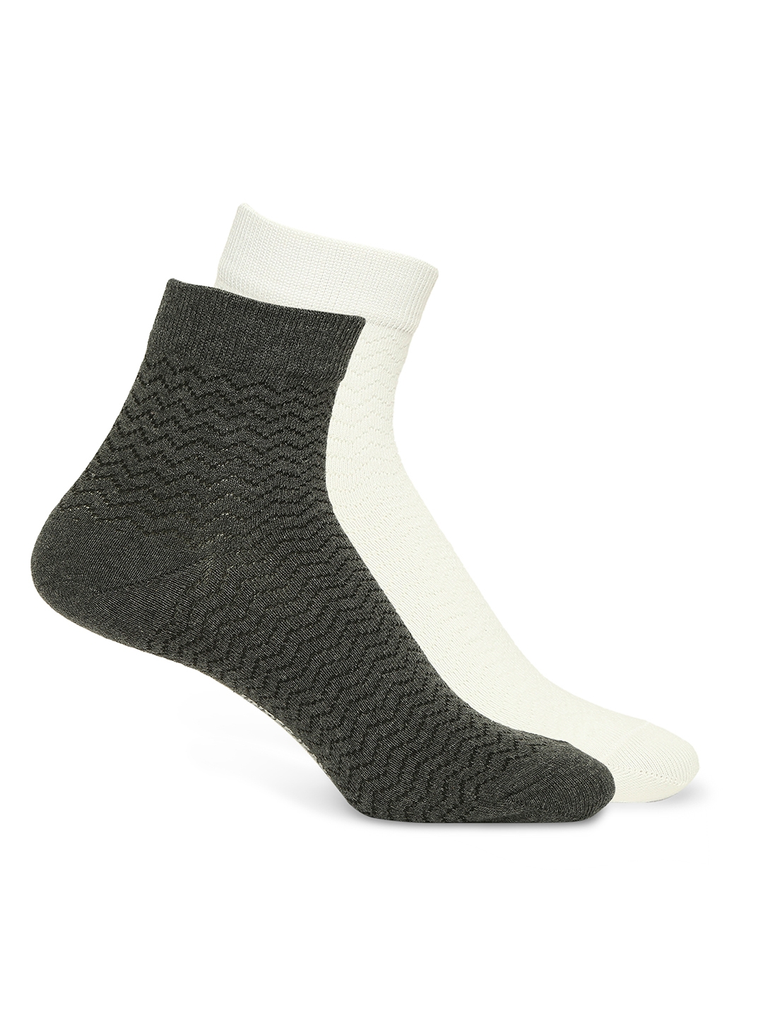 spykar | Underjeans by Spykar Premium White & Anthra Melange Ankle Length Socks - Pack Of 2 0