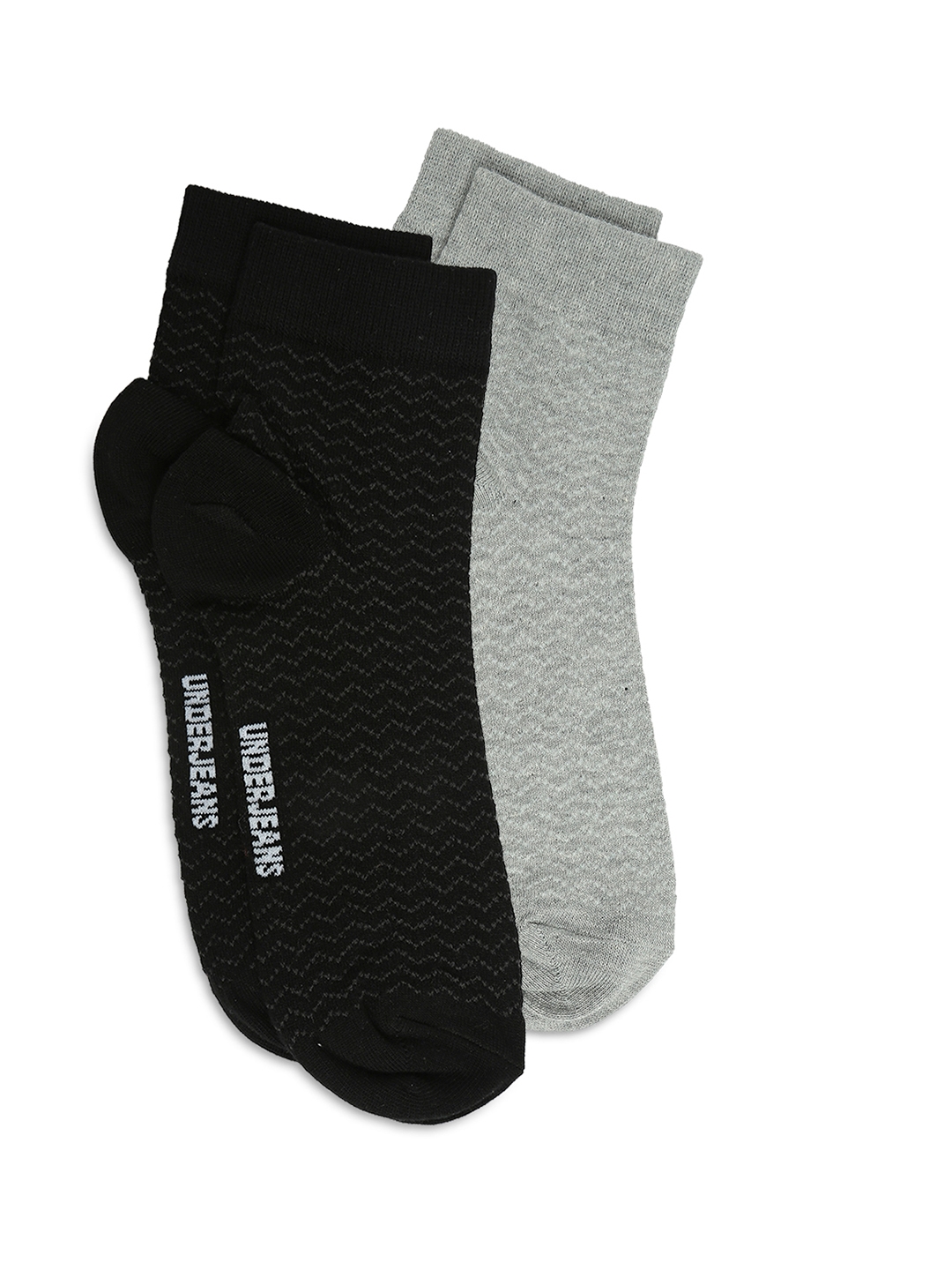 spykar | Underjeans by Spykar Premium Black & Grey Melange Ankle Length Socks - Pack Of 2 1