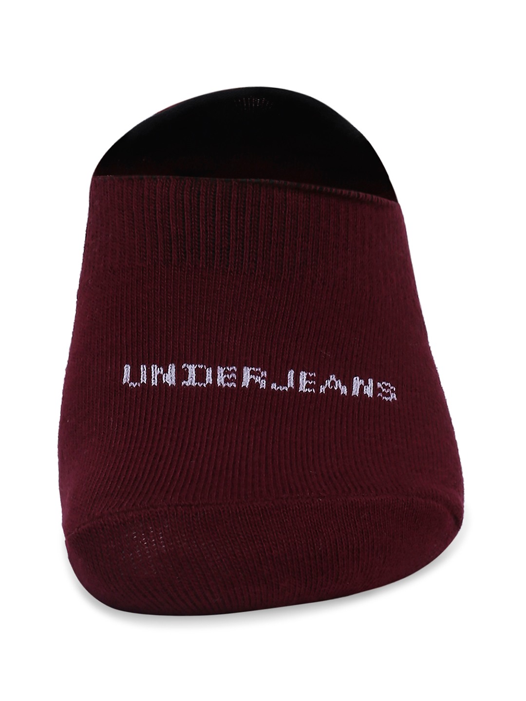 Underjeans By Spykar Men Maroon & Anthra Melange Cotton Blend No Show Socks - Pack Of 2