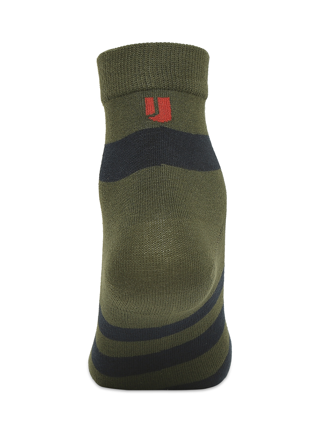 Underjeans by Spykar Premium Olive & Navy Melange Ankle Length Socks - Pack Of 2