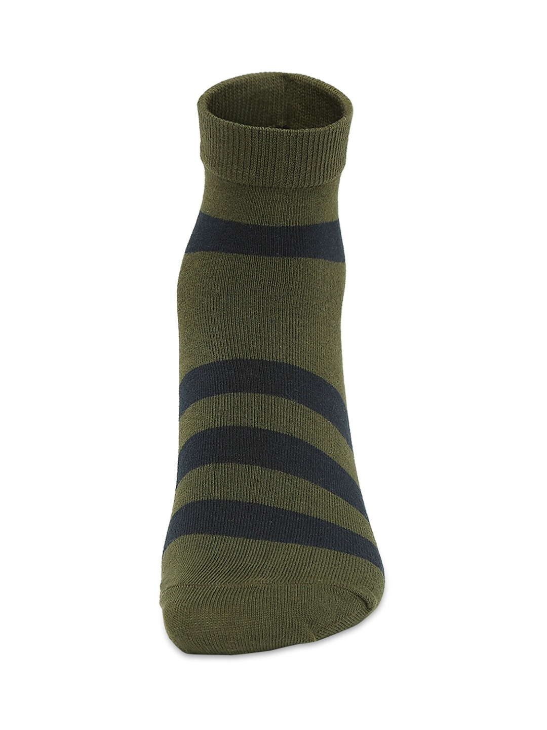 Underjeans by Spykar Premium Olive & Navy Melange Ankle Length Socks - Pack Of 2