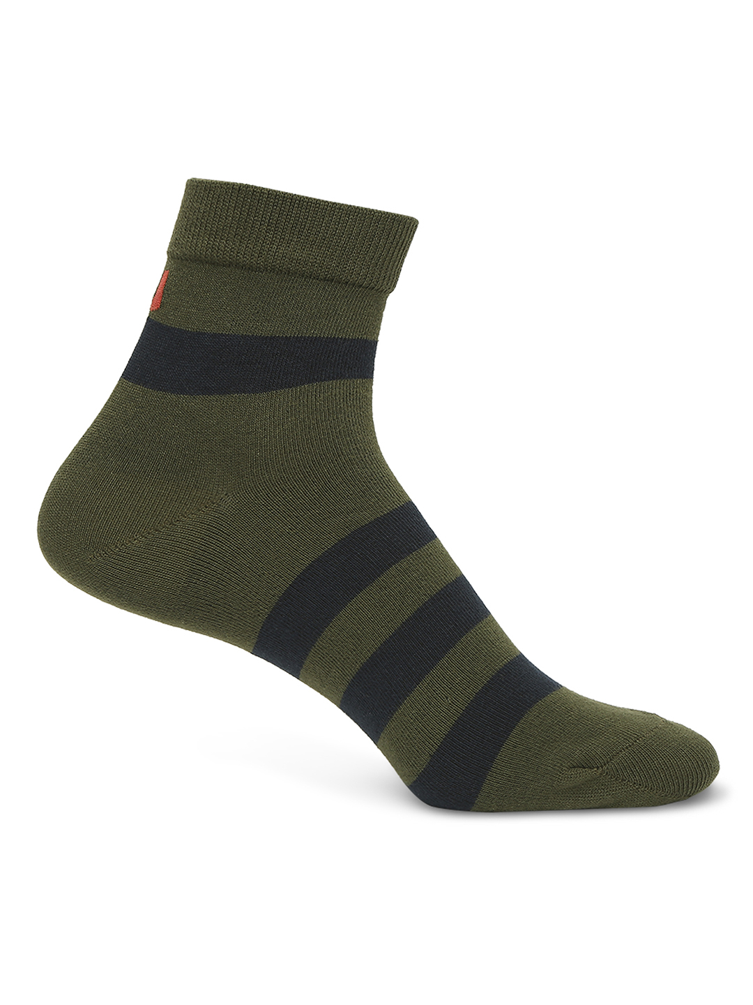 Underjeans by Spykar Premium Olive & Navy Melange Ankle Length Socks - Pack Of 2