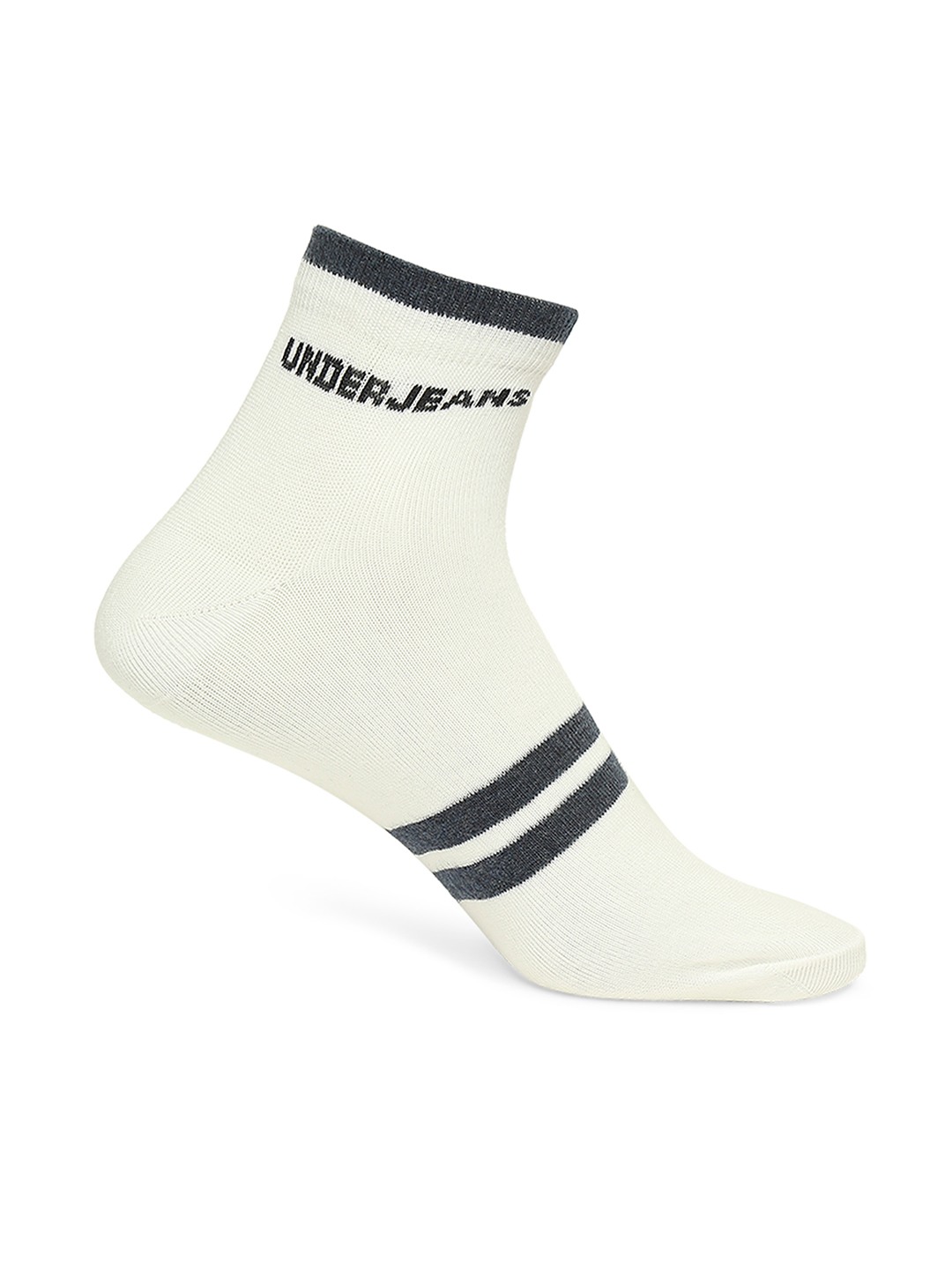 Underjeans by Spykar Premium Anthra Melange & White Ankle Length Socks - Pack Of 2