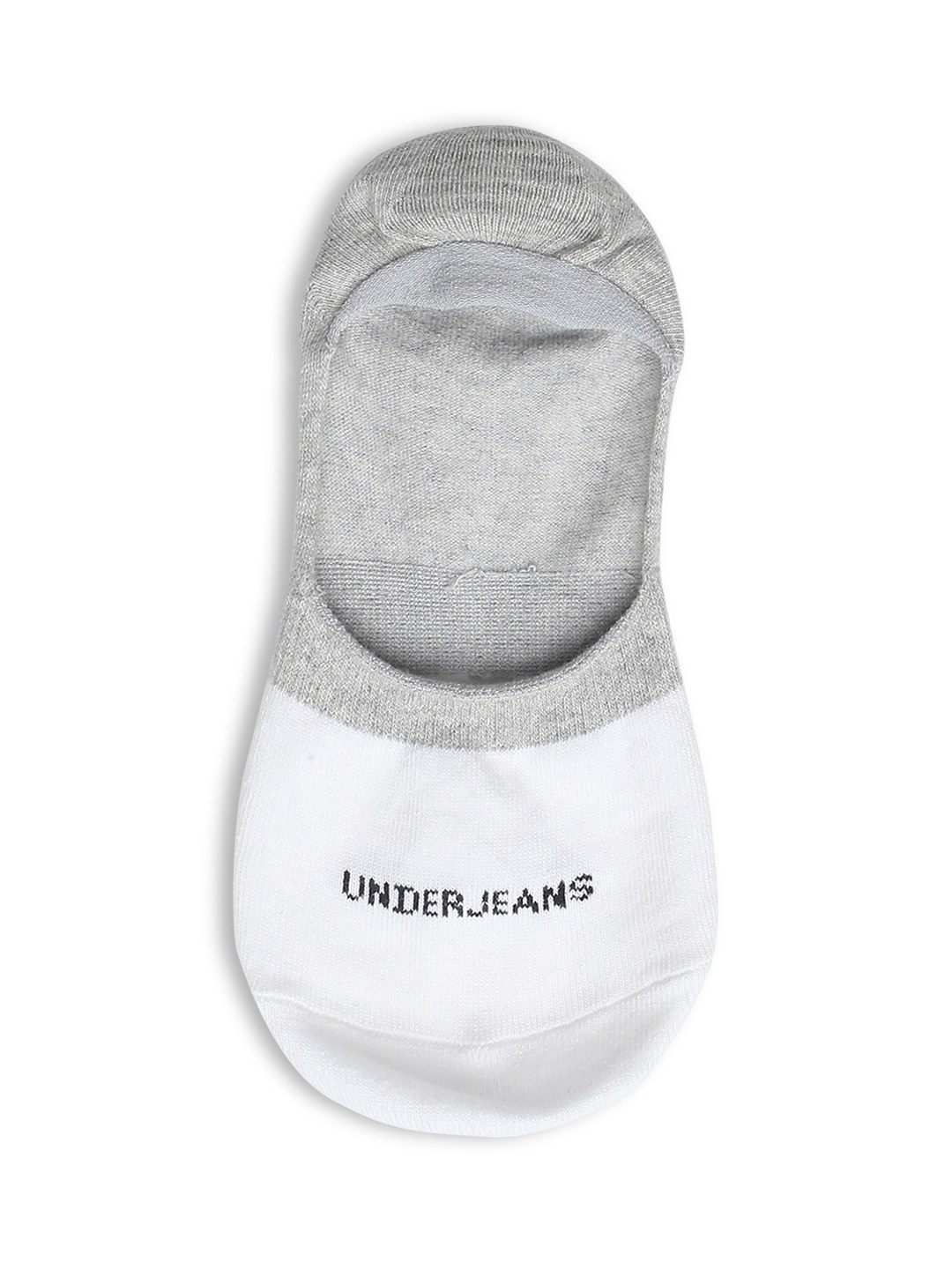 Underjeans By Spykar Men White & Bottle Green Cotton Blend No Show Socks - Pack Of 2
