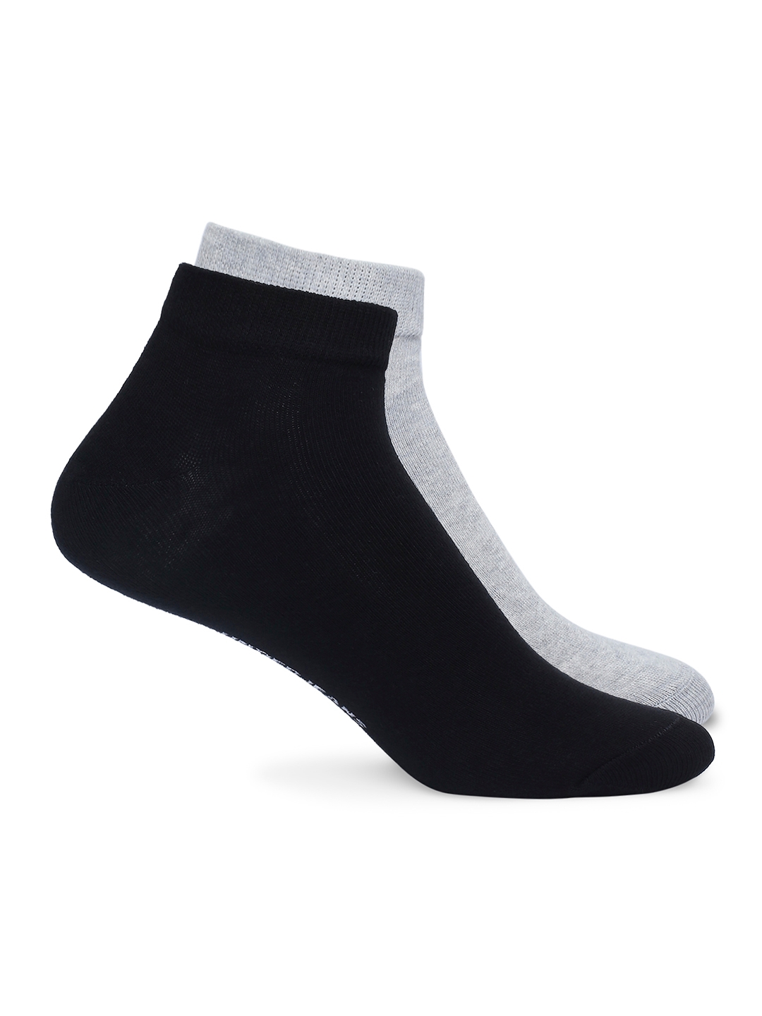 spykar | Underjeans By Spykar Men Grey Melange & Black Cotton Blend Sneaker Socks - Pack Of 2 0