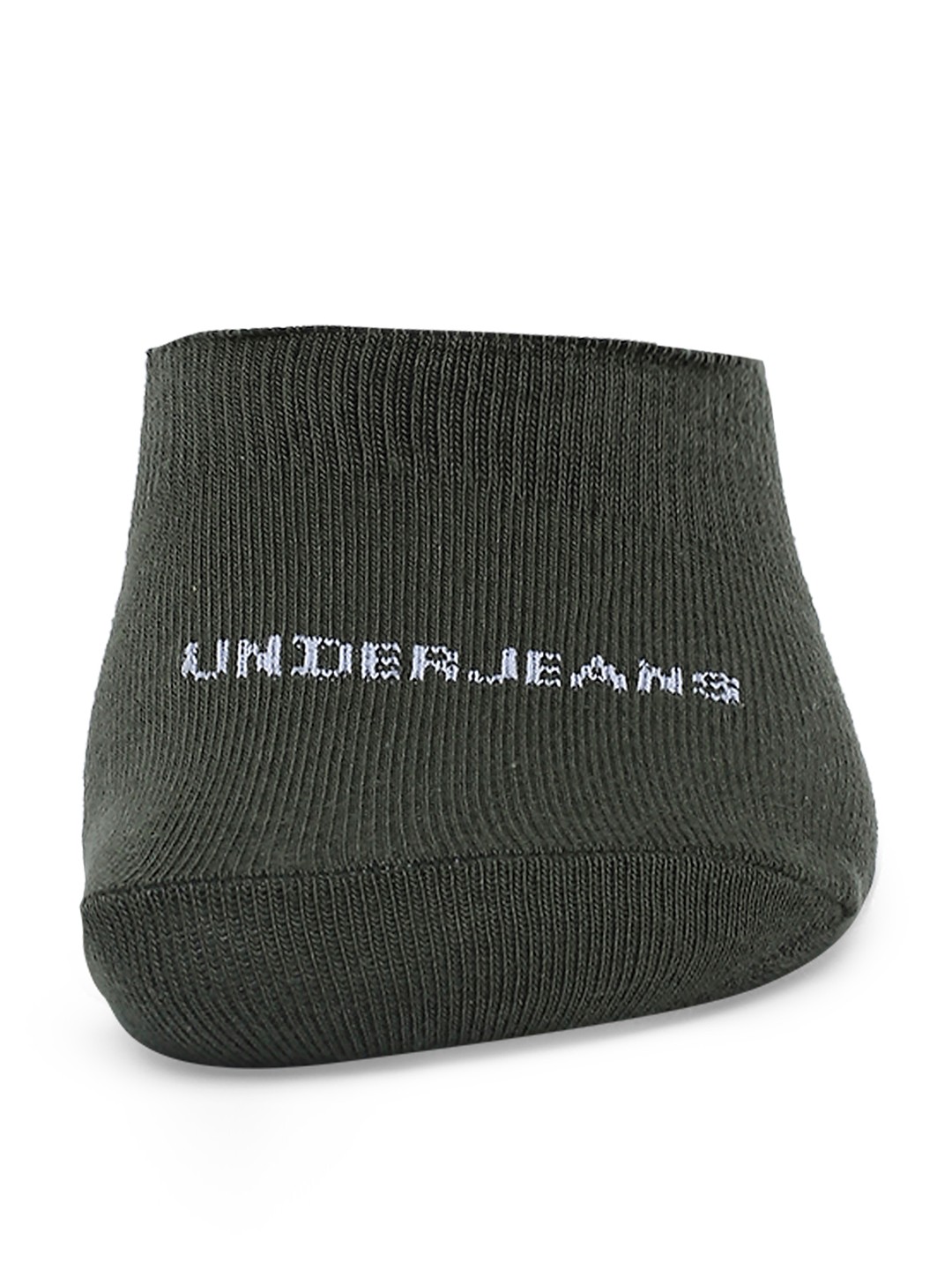 Underjeans By Spykar Men Yellow & Olive Cotton Blend No Show Socks - Pack Of 2