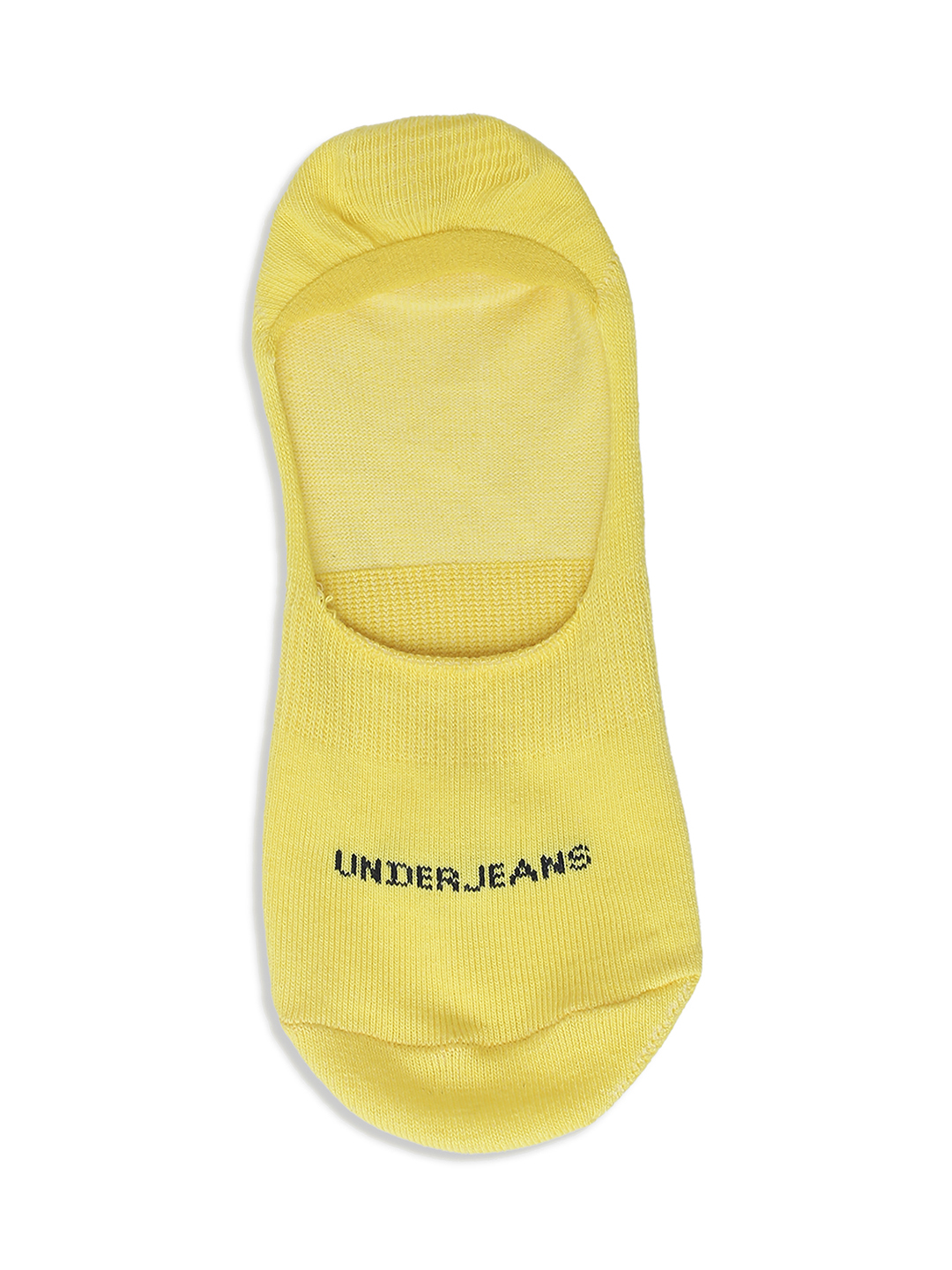 Underjeans By Spykar Men Yellow & Olive Cotton Blend No Show Socks - Pack Of 2