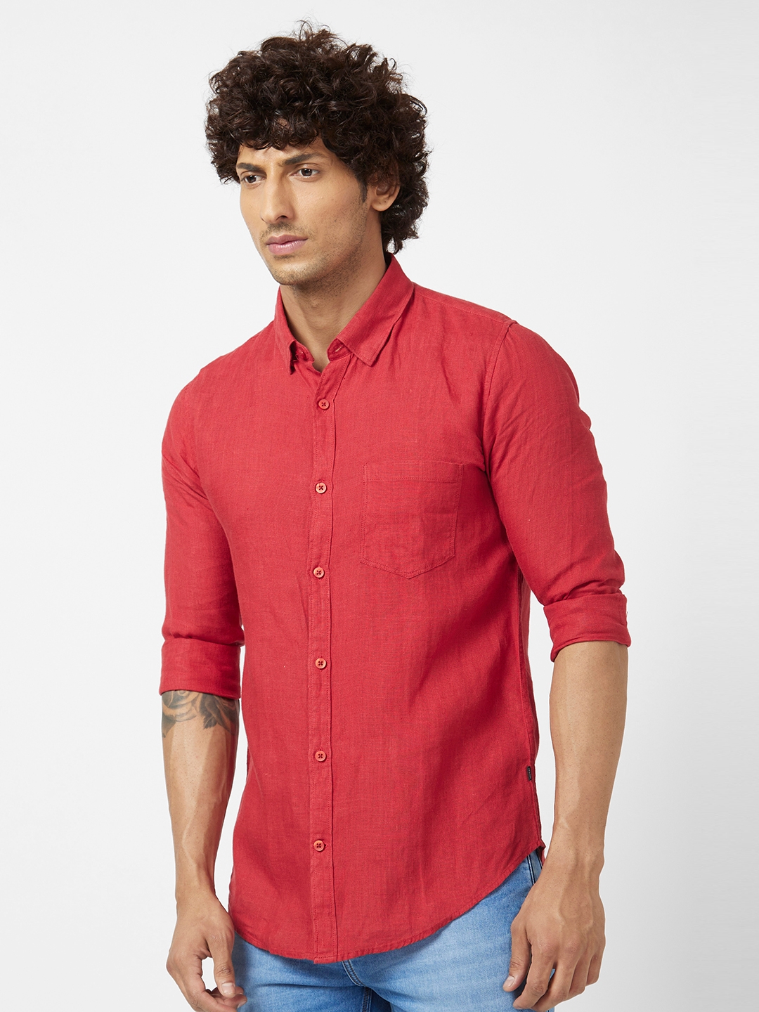 Men's Custom Made to Measure Red/Green Long Sleeve Shirt | Kitenge Store