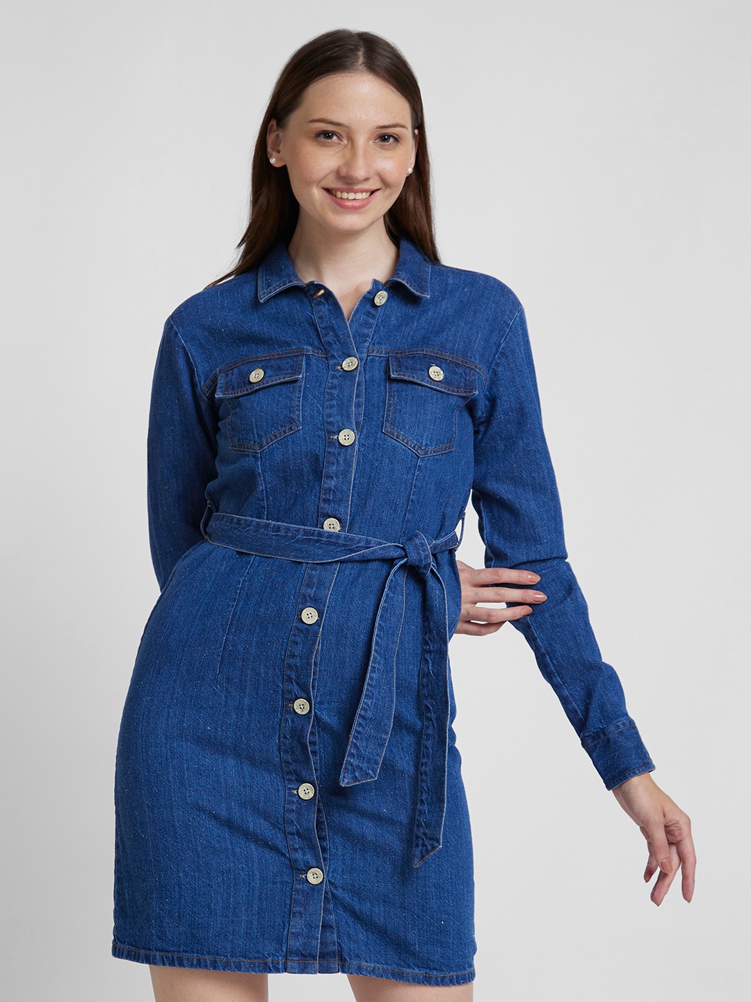 Mid length denim dress 2025