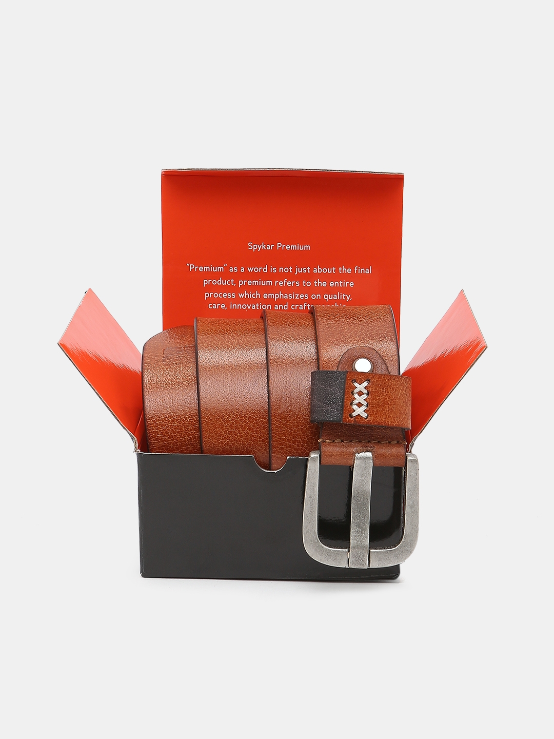 spykar | Spykar Brown Leather Belt & Wallet Combo 1