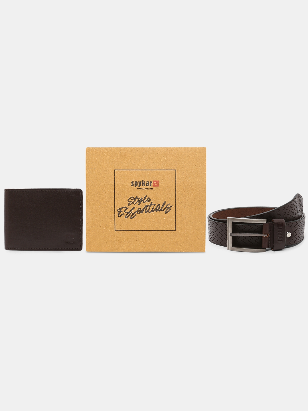 spykar | Spykar Black Leather Belt & Wallet Combo 14