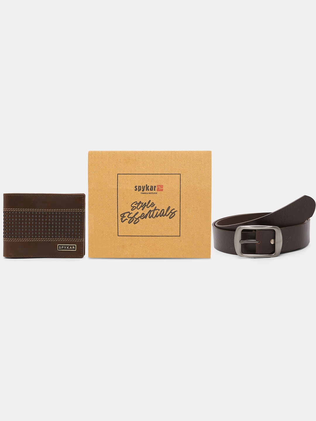 spykar | Spykar Black Leather Belt & Wallet Combo 0