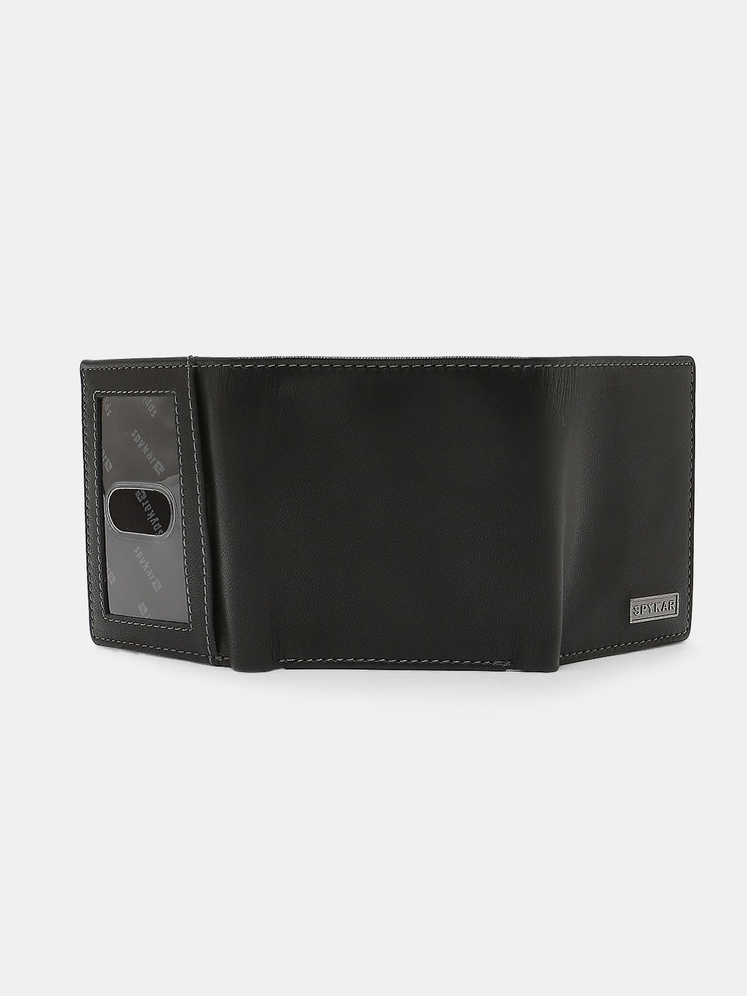 Spykar Black Leather Belt & Wallet Combo