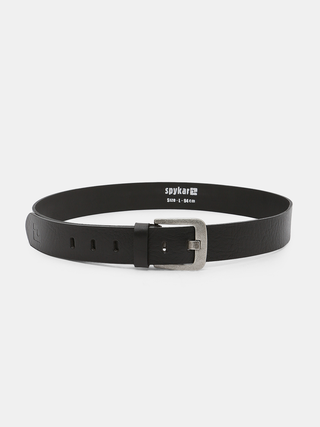 Spykar Black Leather Belt & Wallet Combo