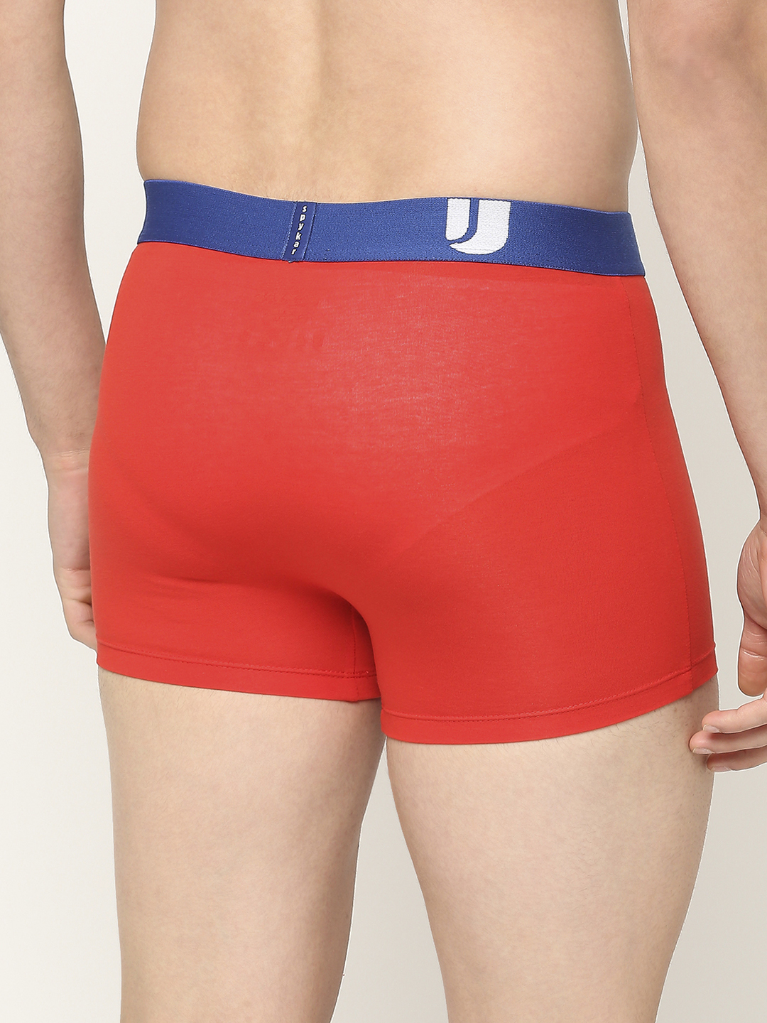 Underjeans by Spykar Premium Red Olive & Navy Cotton Blend Printed Trunk - Pack Of 3