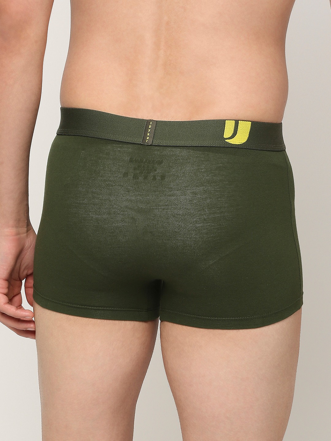 Underjeans by Spykar Premium Blue & Olive Cotton Blend Printed Trunk - Pack Of 3