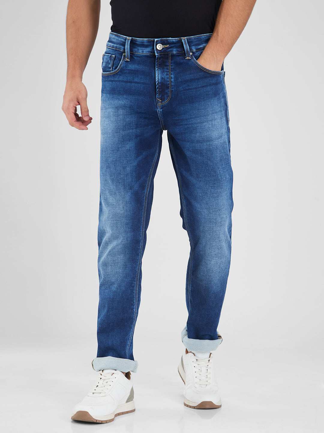 SPYKAR MENS JEANS MDRC2BD016 MID BLUE