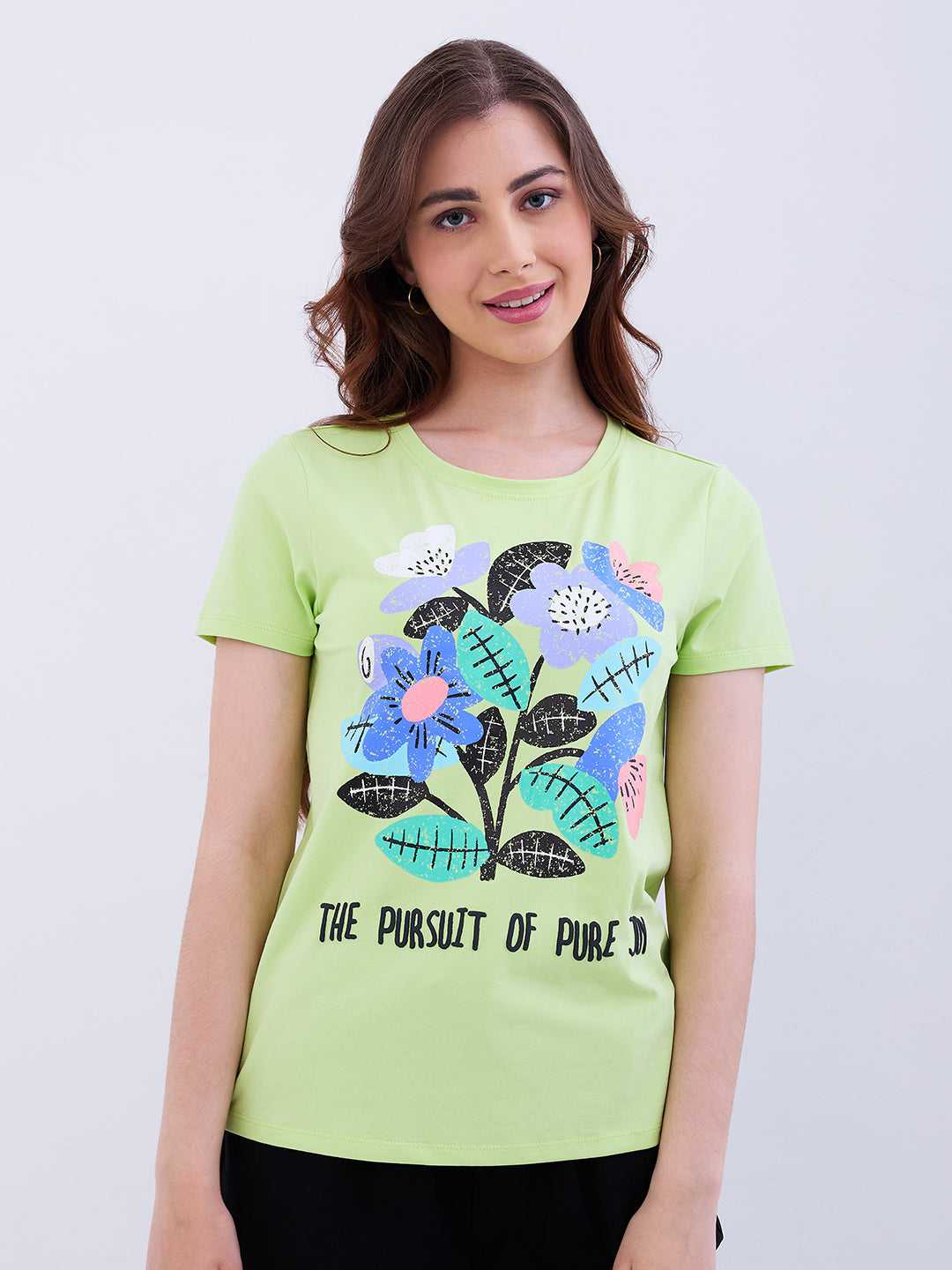 Spykar Ladies Western T-Shirt F/S Wktbc2Be037 Coolmatchagrn