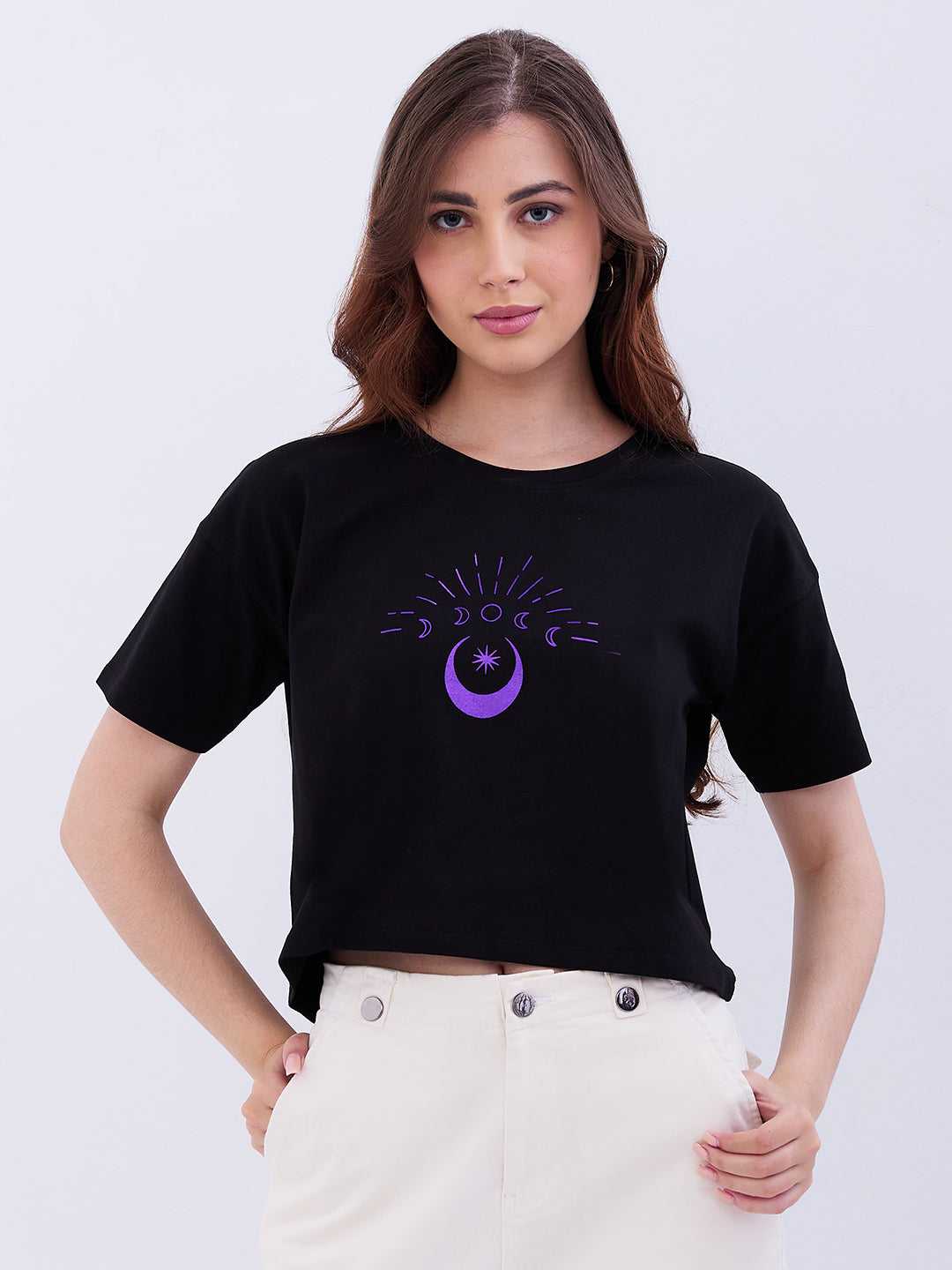 Spykar Ladies Western T-Shirt F/S Wktft2Be112 Black