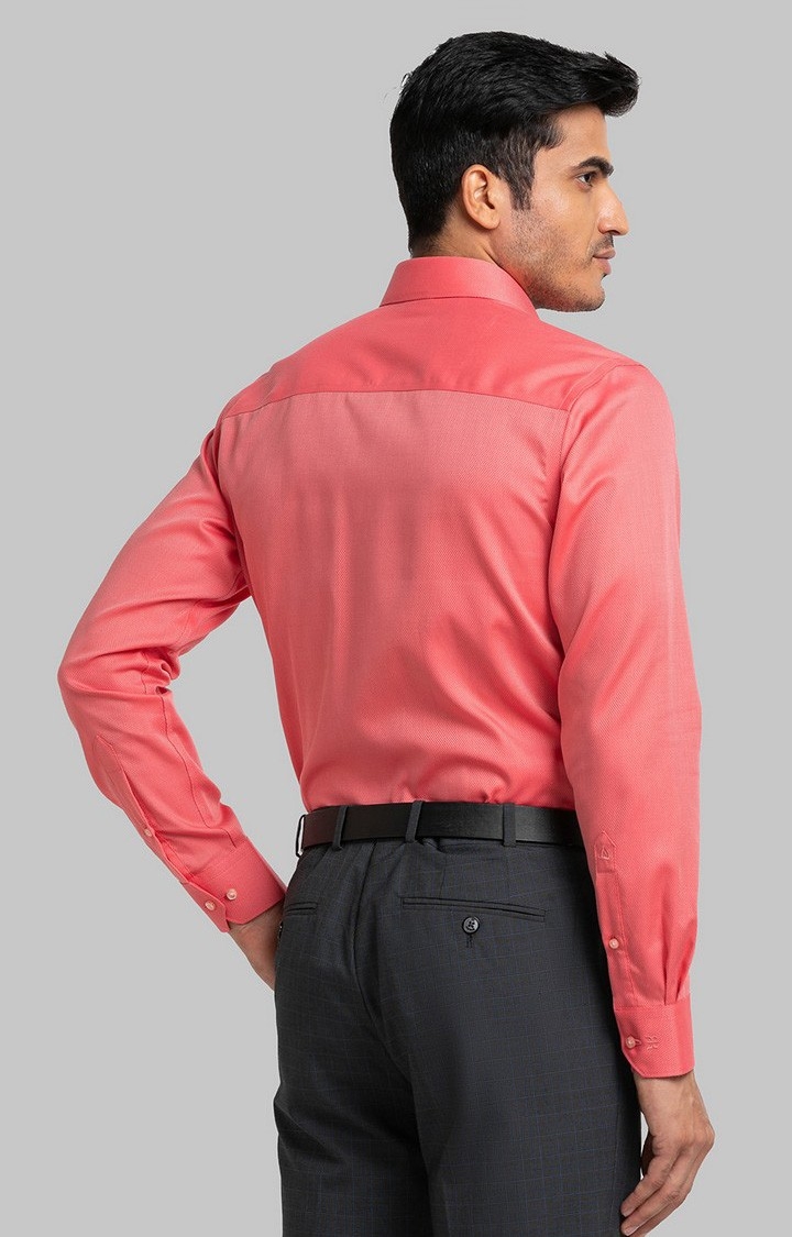 Raymond | Raymond Orange Solid Contemporary Fit Formal Shirts For Men 4