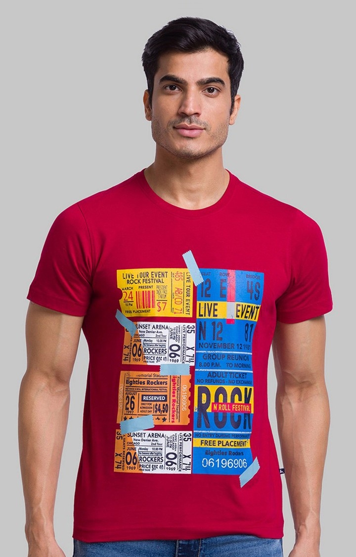 PARX | PARX Regular Fit Red T-Shirt For Men 0