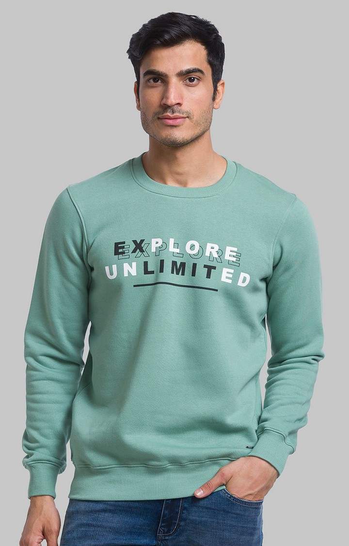 PARX Regular Fit Green SweatShirt For Men