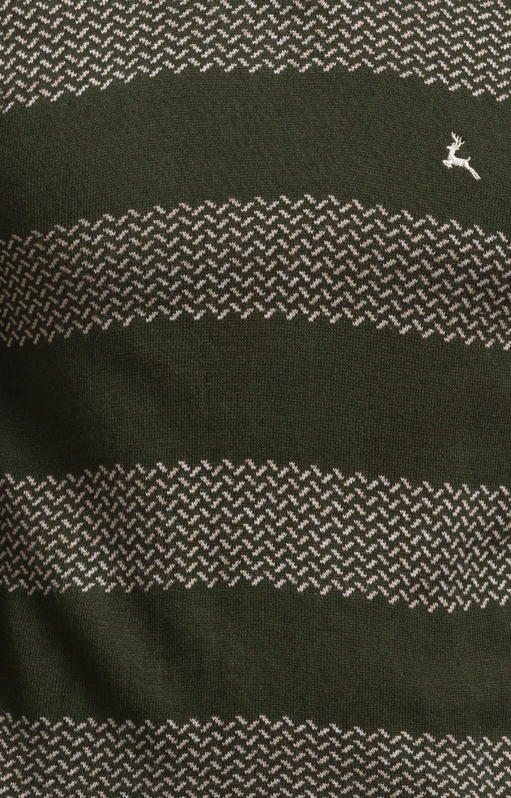 PARX | PARX Regular Fit Green Sweater For Men 6