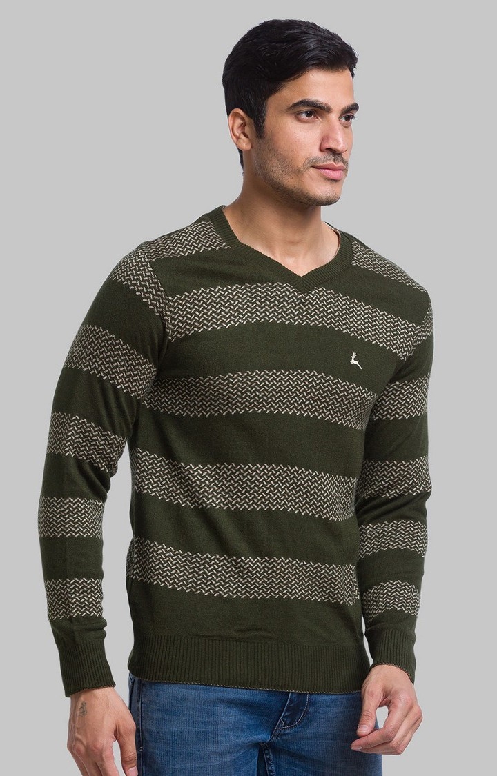 PARX | PARX Regular Fit Green Sweater For Men 2