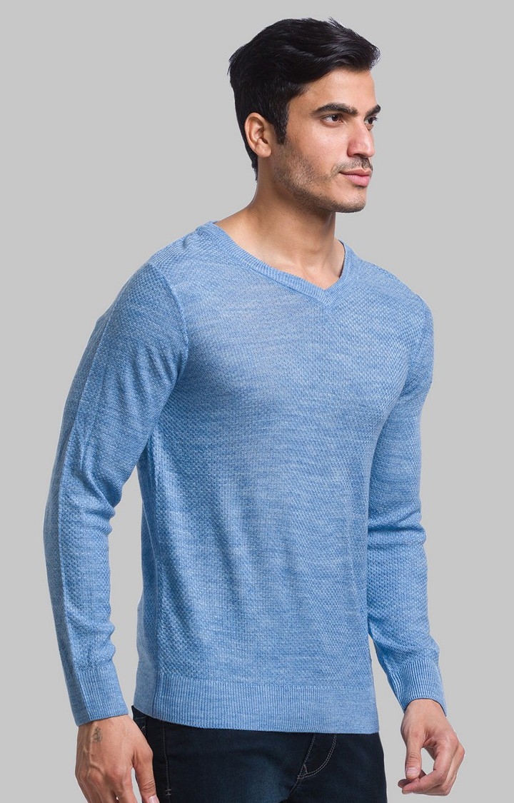 PARX | PARX Regular Fit Blue Sweater For Men 2