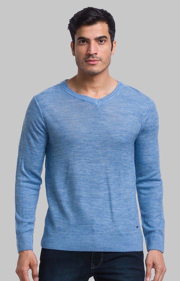 PARX | PARX Regular Fit Blue Sweater For Men 0