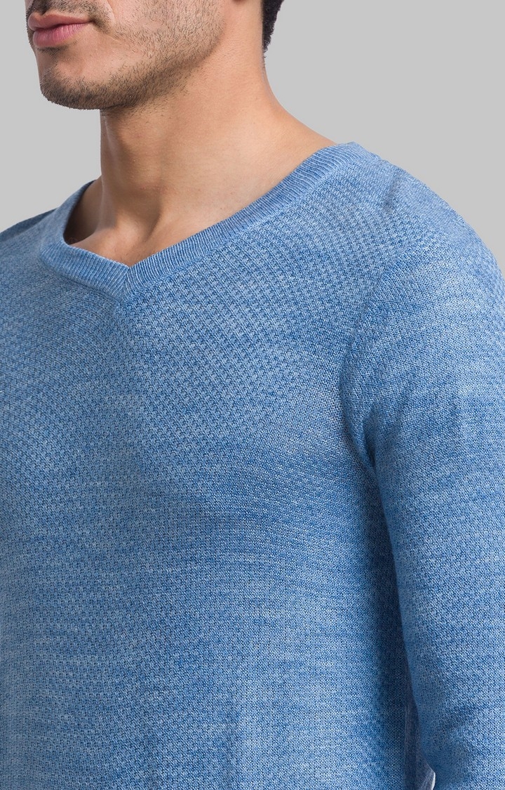 PARX | PARX Regular Fit Blue Sweater For Men 5