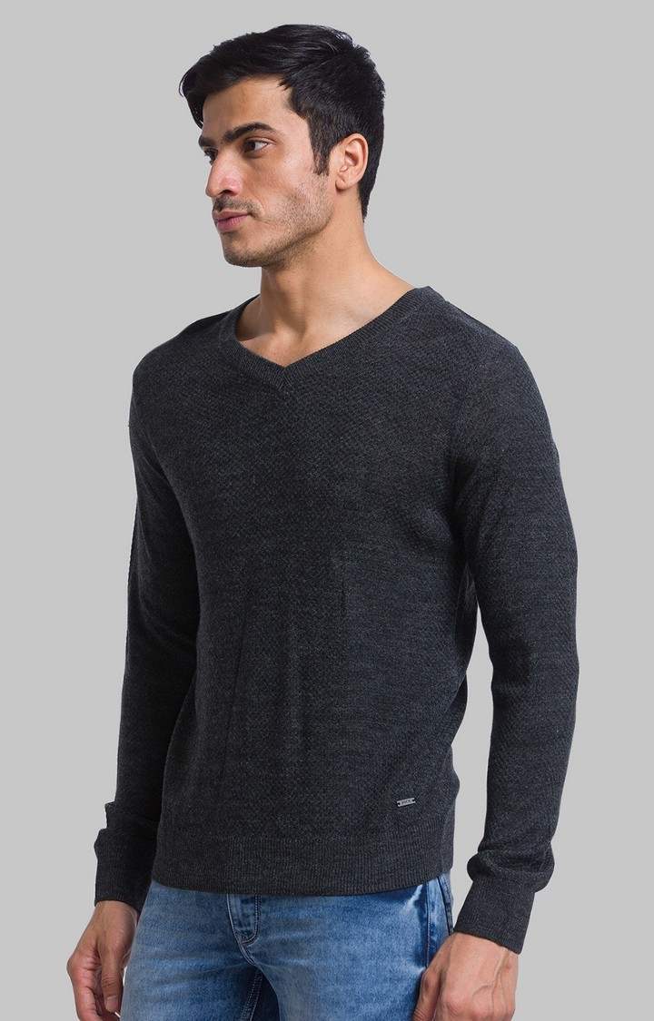 PARX Regular Fit Grey Sweater For Men
