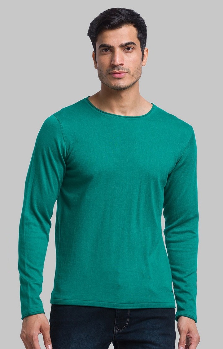PARX | PARX Regular Fit Green Sweater For Men 0