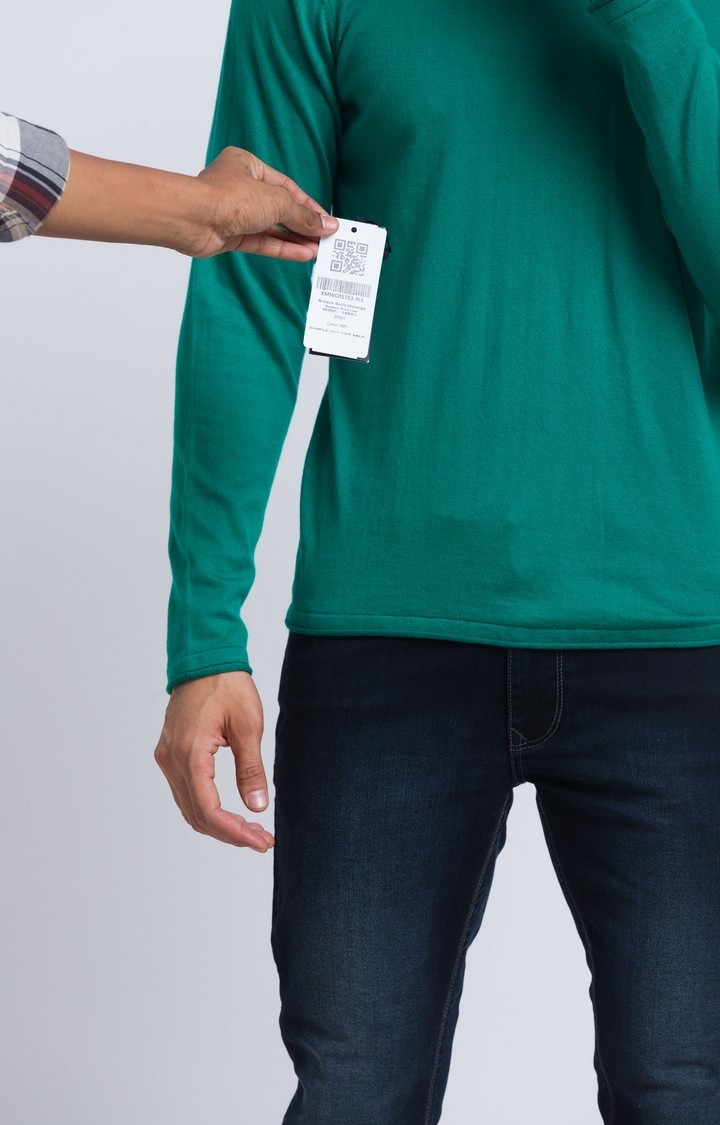 PARX | PARX Regular Fit Green Sweater For Men 7