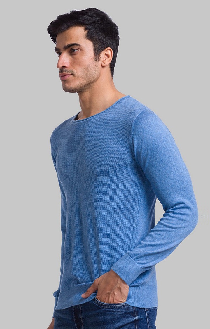 PARX | PARX Regular Fit Blue Sweater For Men 3