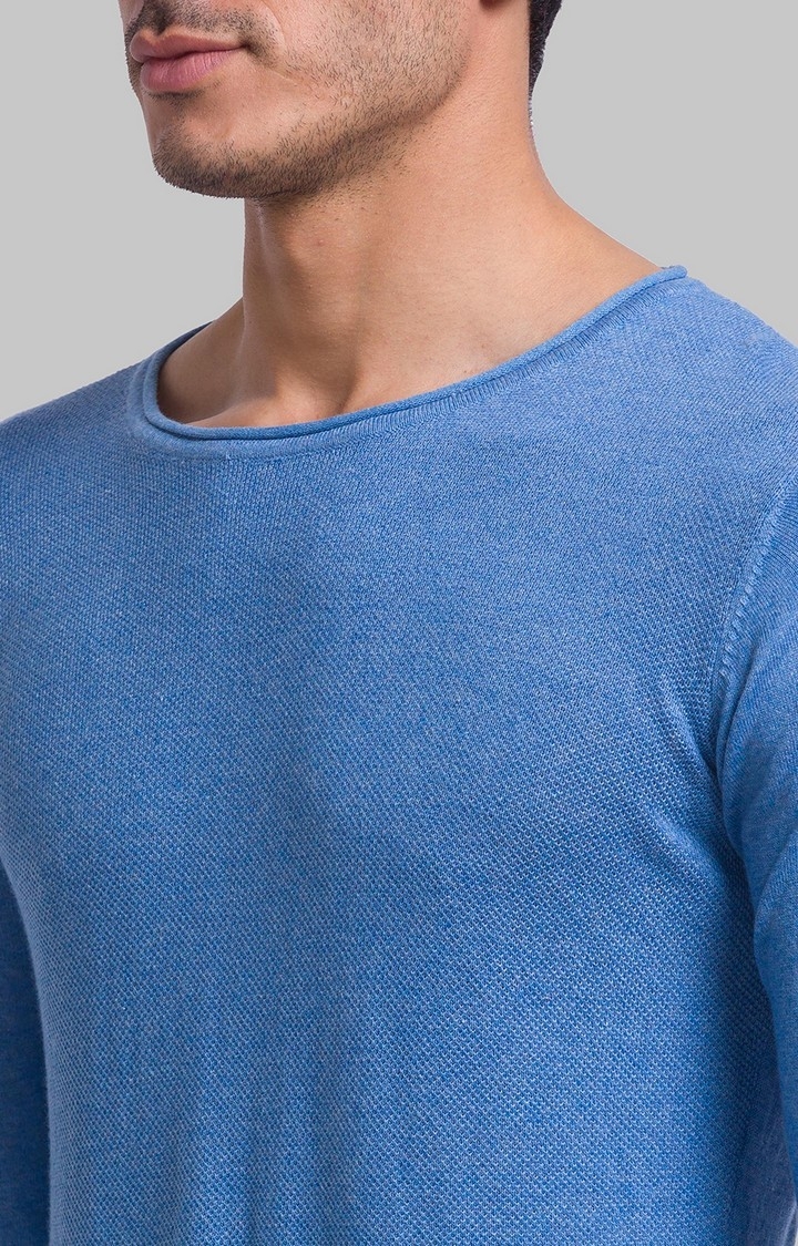 PARX | PARX Regular Fit Blue Sweater For Men 5