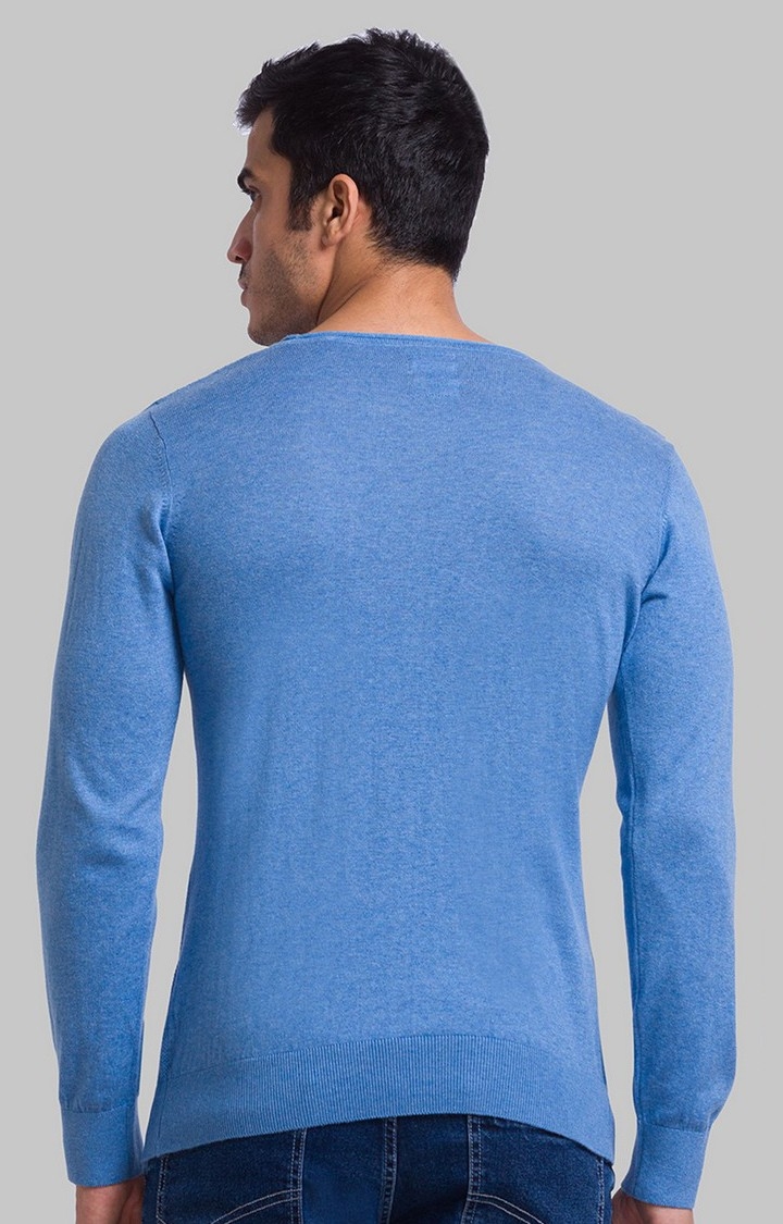 PARX | PARX Regular Fit Blue Sweater For Men 4
