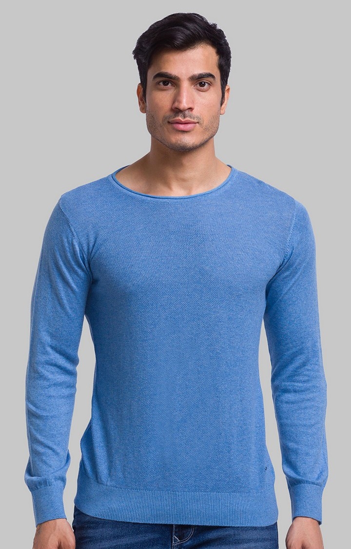 PARX | PARX Regular Fit Blue Sweater For Men 0