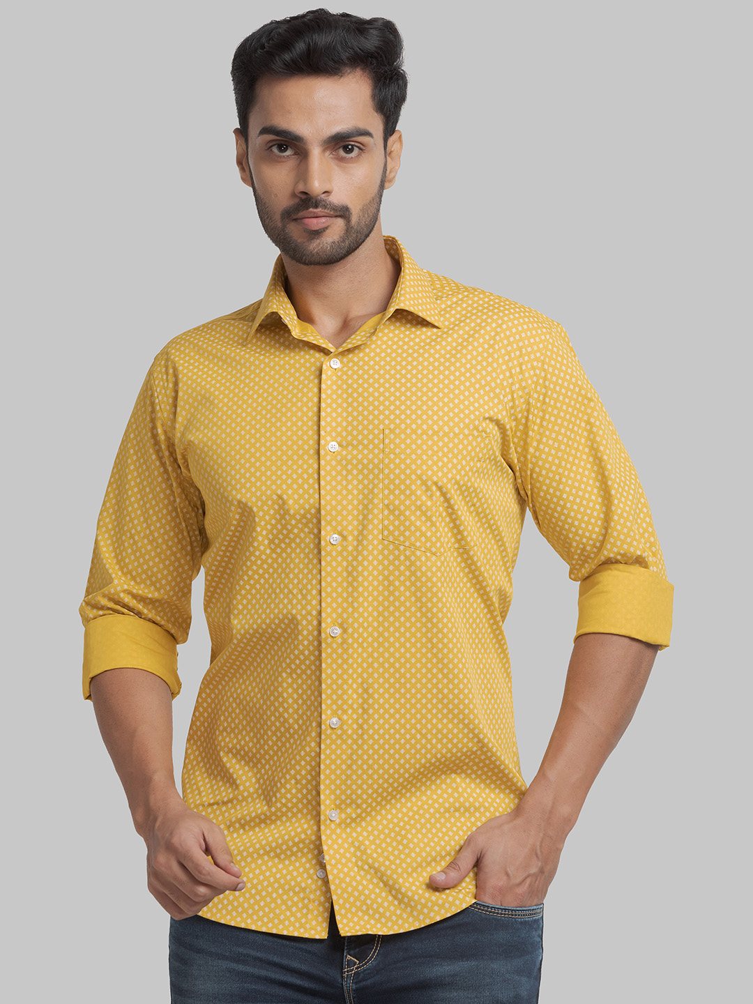 Park Avenue Slim Medium Yellow Formal Shirt For Men
