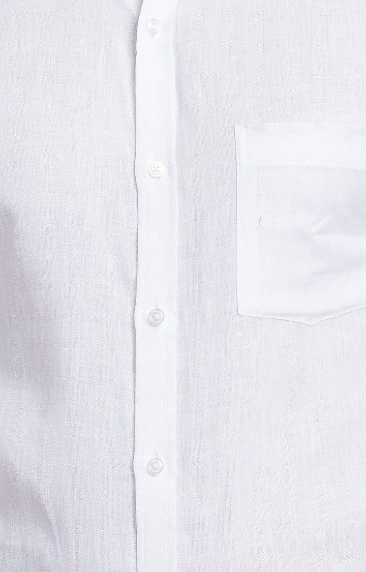 Park Avenue | Park Avenue White Solid Slim Fit Formal Shirts For Men 6