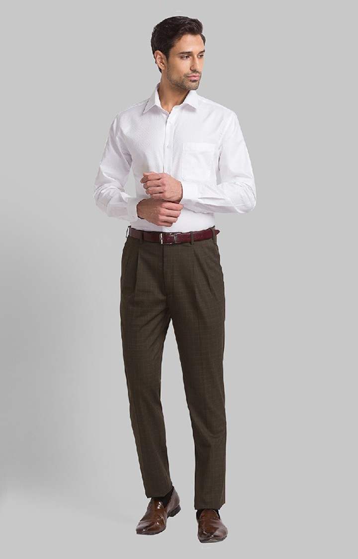Raymond White Solid Slim Fit Formal Shirts For Men
