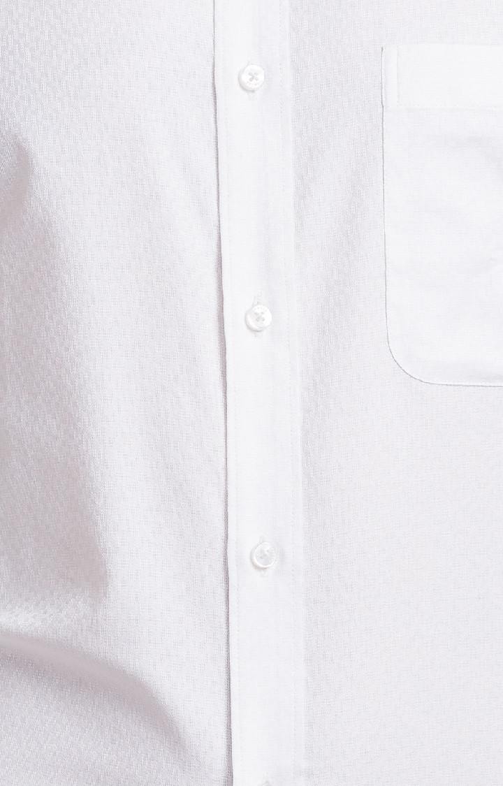 Raymond White Solid Slim Fit Formal Shirts For Men