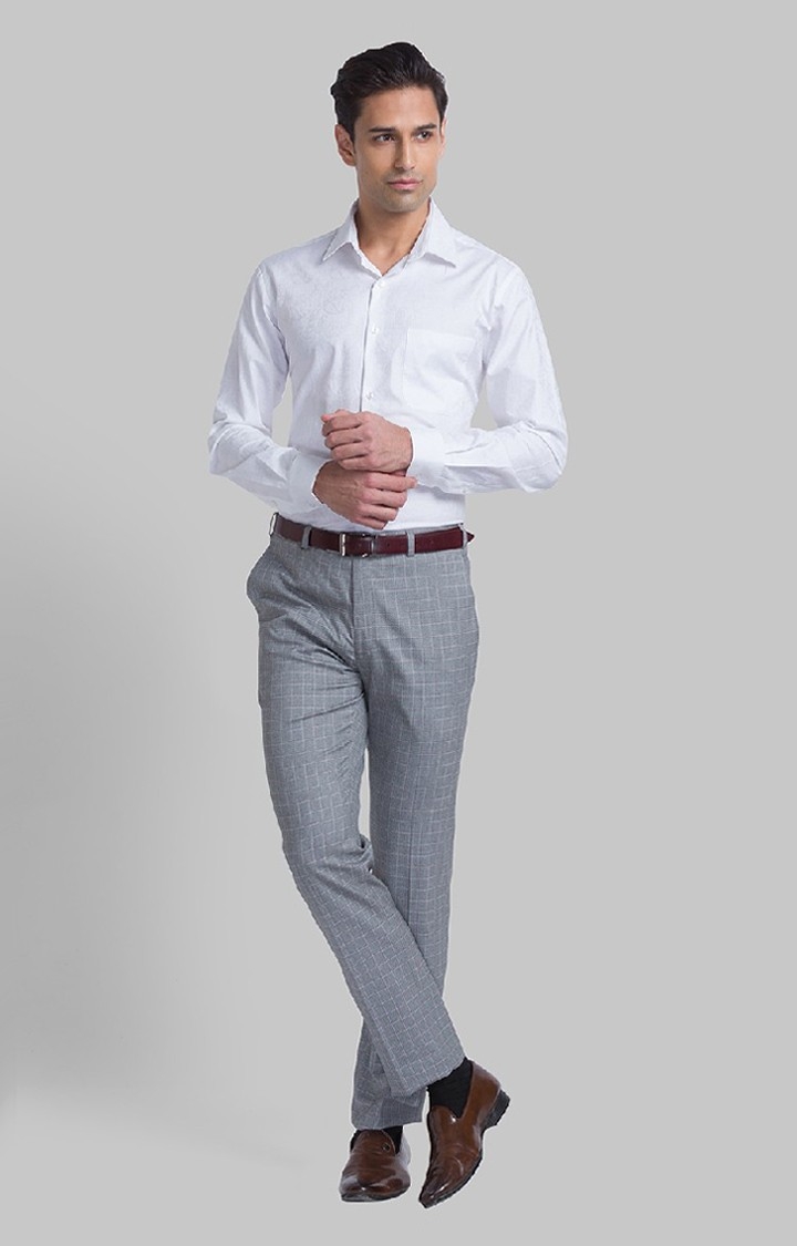 Raymond Dark Grey Structured Trouser Fabric With Exquisite Light Grey  Checks Shirt Fabric (Unstitched)