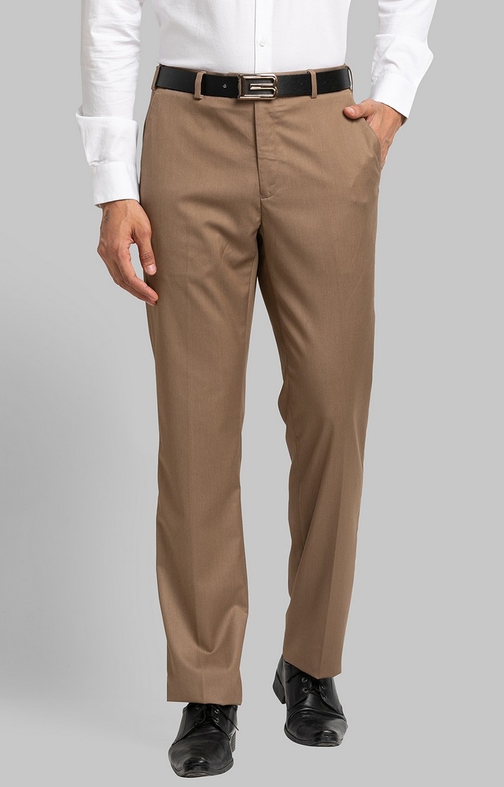Buy Raymond Men Beige Contemporary Fit Formal Trousers - Trousers for Men  386278 | Myntra